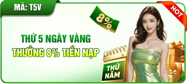 Cm8840 Thứ 5 ngày vàng thưởng 8% tiền nạp